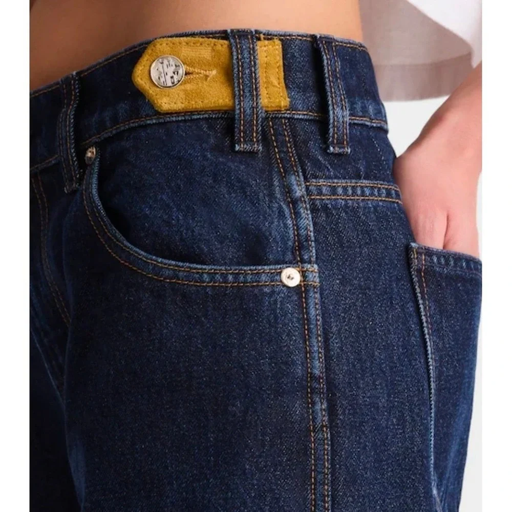 Benjamin Talley Smith 27 Madewell Women Coolidge Indigo Wide Leg Low Rise Jeans
